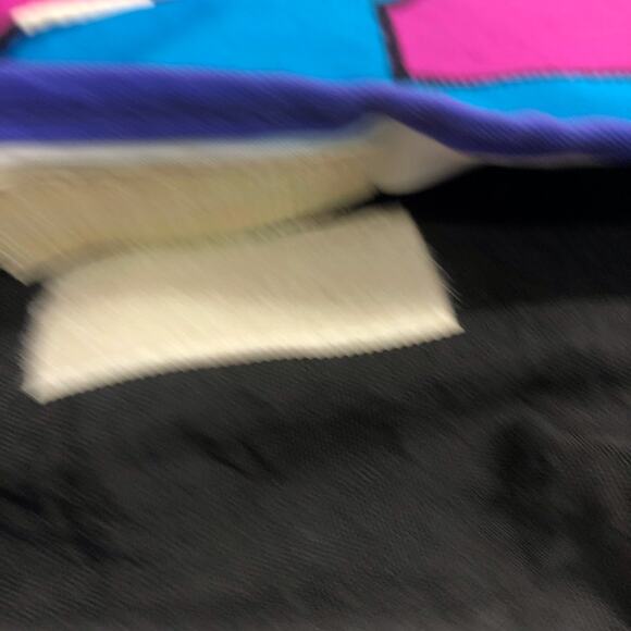 Y2K 90s 80s Vintage Bright Turquoise Black Pink Nylon Messenger Style Book Bag - Picture 9 of 16